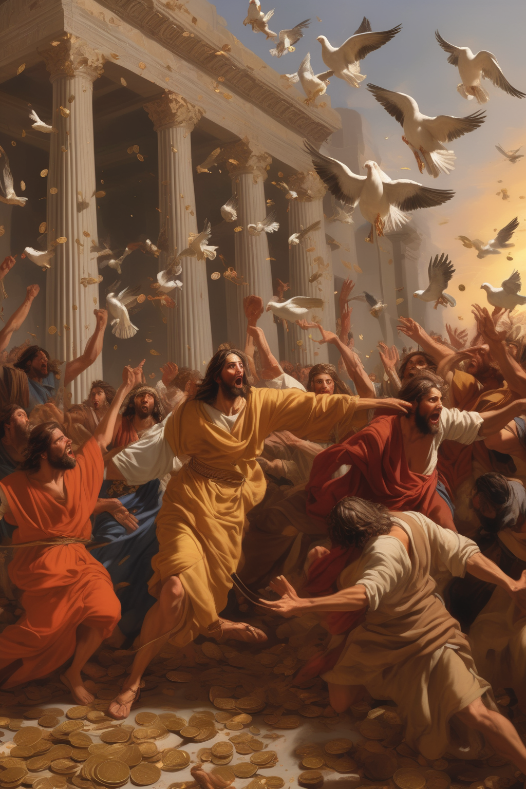 00090-1303368521-_lora_Nicolas Poussin Style_1_Nicolas Poussin Style - Depict a scene of fervor and disruption in the Jerusalem temple. Jesus is.png